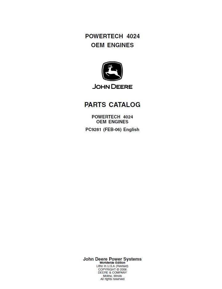 Powertech 2.4 L, 4024 Engine Pdf Parts Catalog Manual