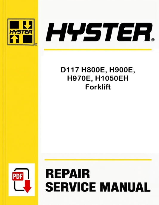 Hyster D117 H800E, H900E, H970E, H1050EH Forklift Pdf Service Manual