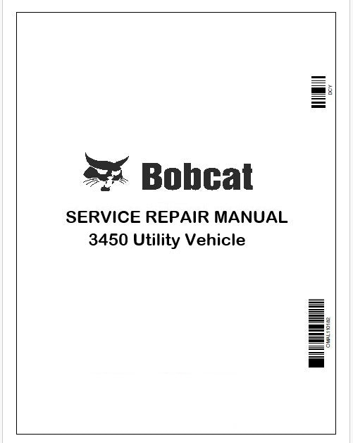 Bobcat 3450 Utility Vehicle Repair Service Manual Instant PDF