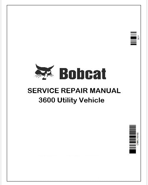 Bobcat 3600 Utility Vehicle Repair Service Manual Instant PDF