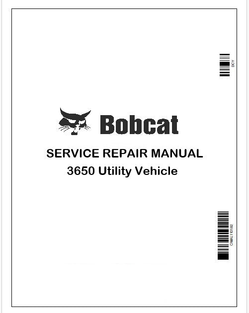 Bobcat 3650 Utility Vehicle Repair Service Manual Instant PDF