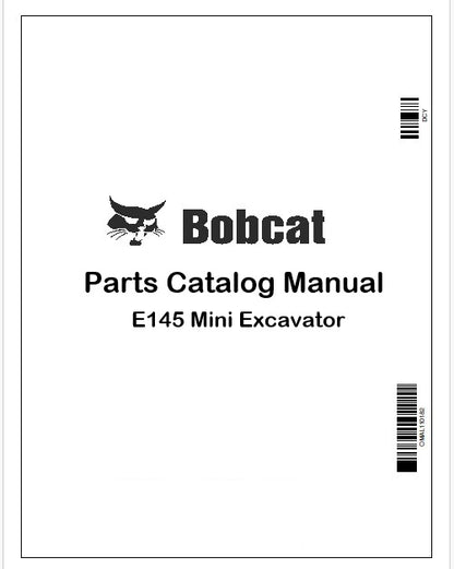 Bobcat E145 Mini Excavator Parts Manual Instant PDF