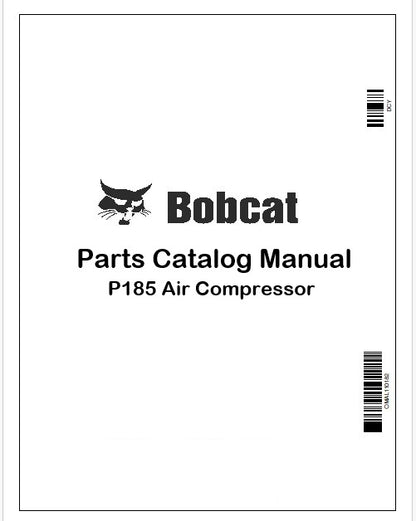 Bobcat P185 Air Compressor Parts Catalog Manual Instant PDF
