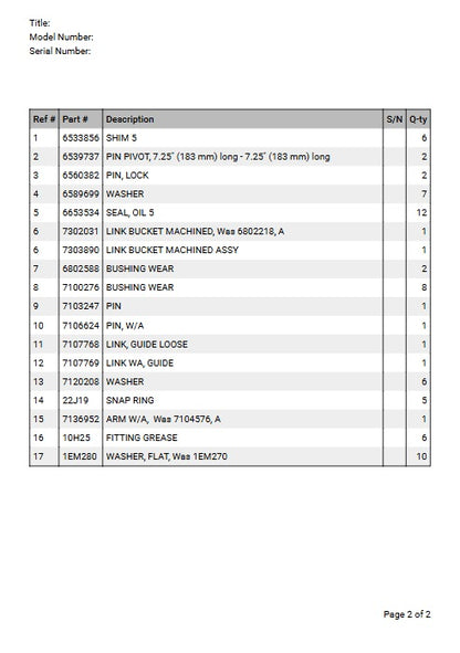 Bobcat T250 Compact Track Loader Parts Catalog Manual Instant PDF