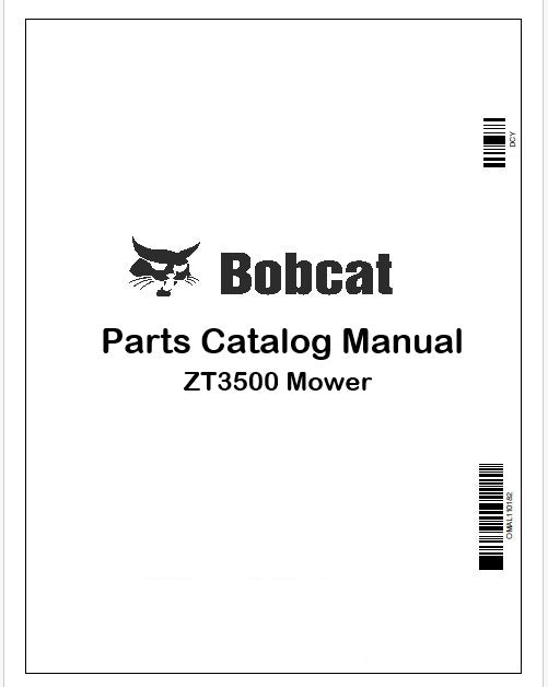 Bobcat ZT3500 Mower Parts Catalog Manual Instant PDF