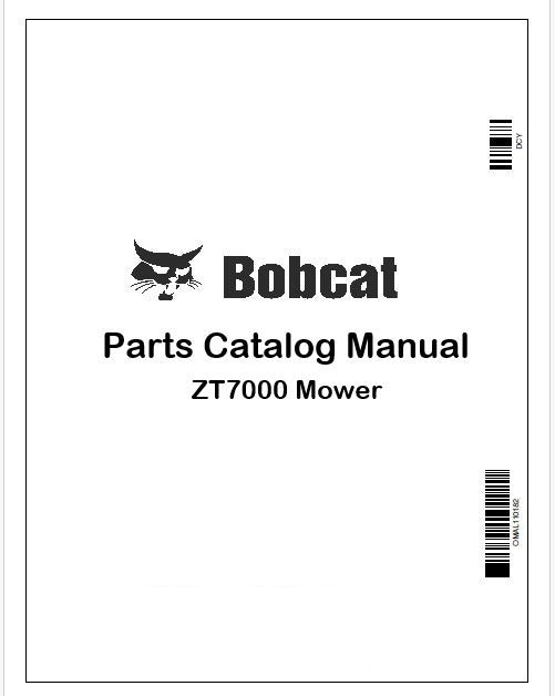 Bobcat ZT7000 Mower Parts Catalog Manual Instant PDF