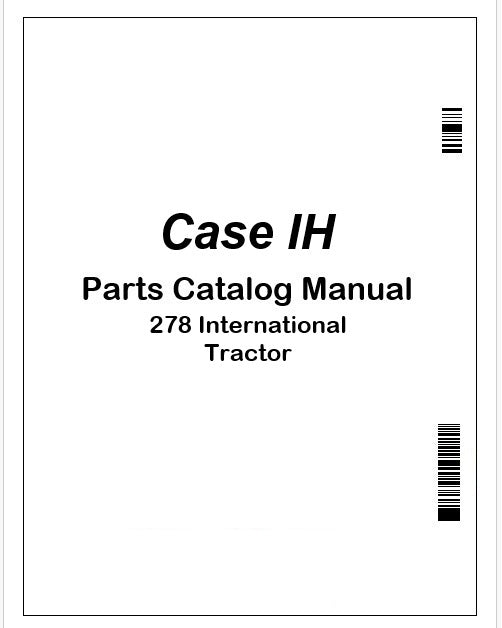 Case IH 278 International Tractor Parts Catalog Manual Instant PDF 