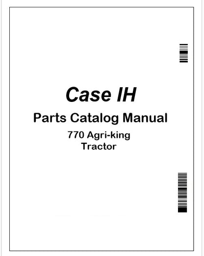 Case IH 770 Agri-king Tractor Parts Catalog Manual Instant PDF