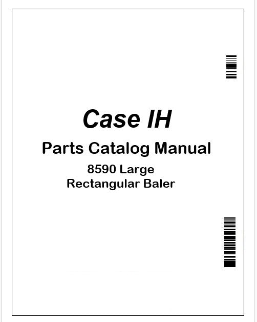 Case IH 8590 Large Rectangular Baler Parts Catalog Manual Instant PDF