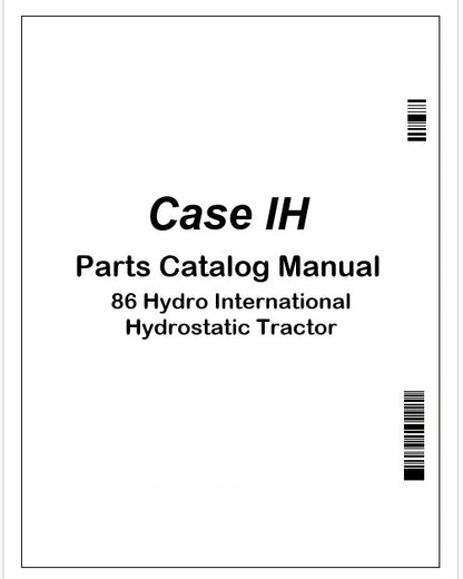 Case IH 86 Hydro International Hydrostatic Tractor Parts Catalog Manual Instant PDF