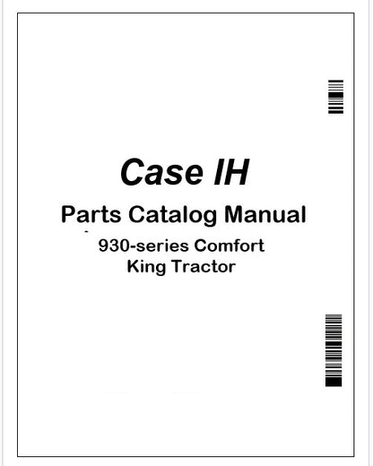 Case IH 930-series Comfort King Tractor Parts Catalog Manual PDF