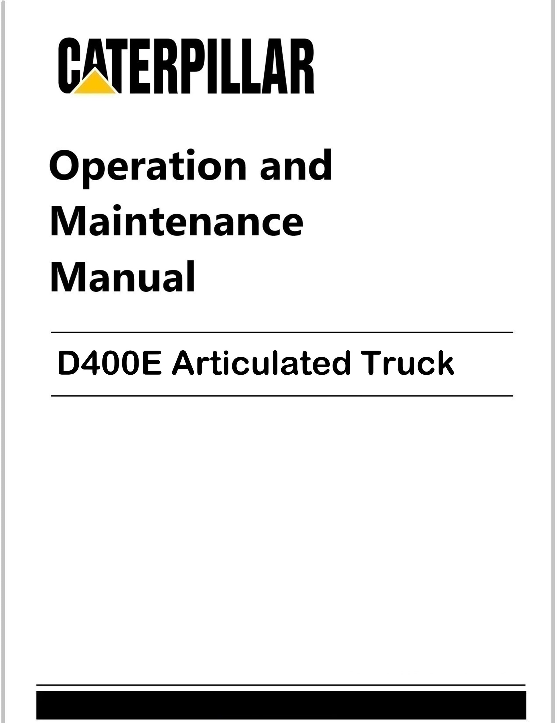Caterpillar D400E Operation & Maintenance Manual PDF