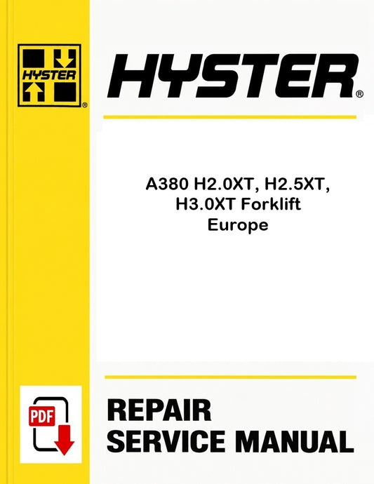 Hyster A380 H2.0XT, H2.5XT, H3.0XT Forklift Europe Pdf Service Manual