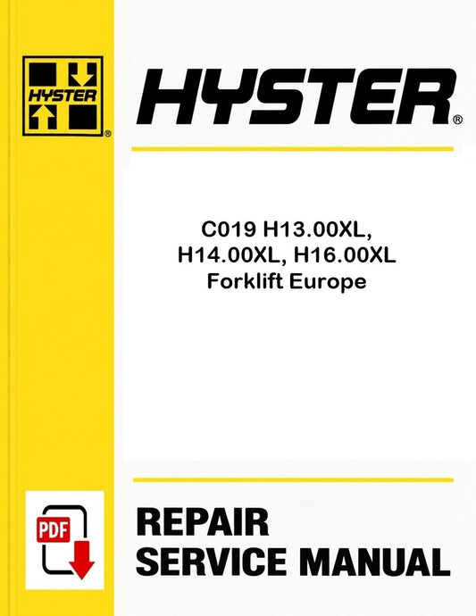 Hyster C019 H13.00XL, H14.00XL, H16.00XL Forklift Europe Pdf Service Manual