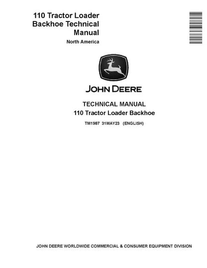 John Deere 110 Tractor Loader Backhoe Pdf Technical Service Repair Manual TM1987