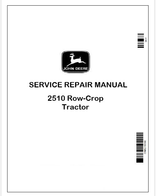 John Deere 2510 Row-Crop Tractor Service Manual SM2070 Instant PDF
