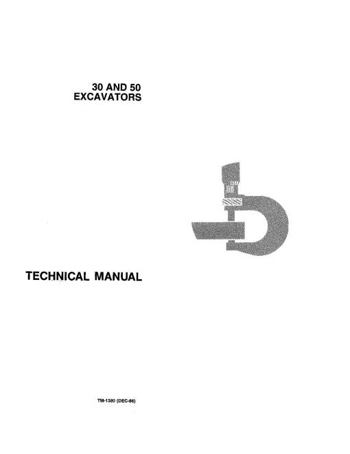 John Deere 30 and 50 Compact Excavator Pdf Technical Service Repair Manual TM1380