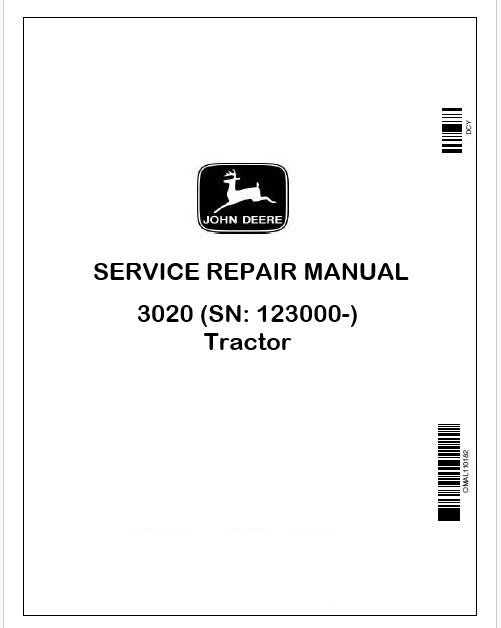 John Deere 3020 Tractor Technical Manual TM1005 Instant PDF