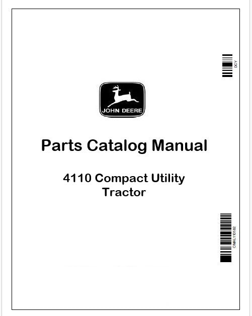 John Deere 4110 Compact Utility Tractor Parts Catalog Manual PDF PC2916