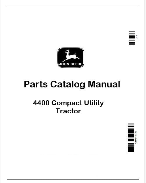 John Deere 4400 Compact Utility Tractor Parts Catalog Manual PDF PC10438