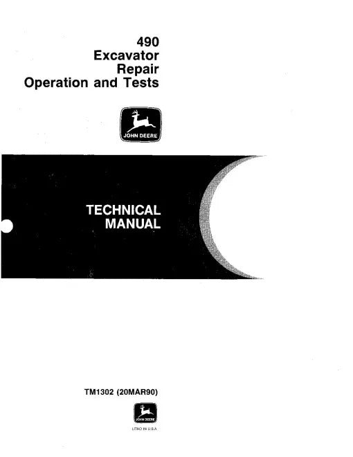 John Deere 490 Crawler Excavator Pdf Diagnostic, Operation and Test Manual TM1302