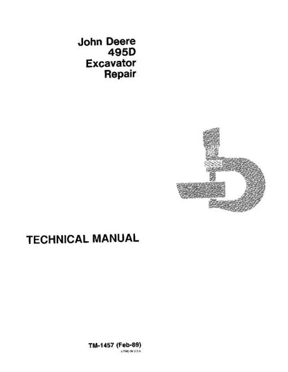John Deere 495D Wheeled Excavators Repair Manual (TM1457)
