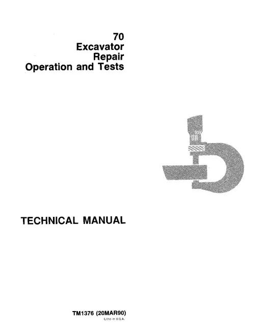 John Deere 70 Compact Excavator Pdf Diagnostic, Operation and Test Manual TM1376
