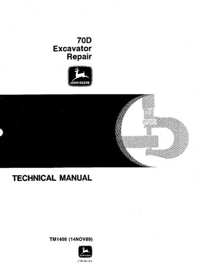 John Deere 70D Compact Excavator Pdf Technical Service Repair Manual TM1408