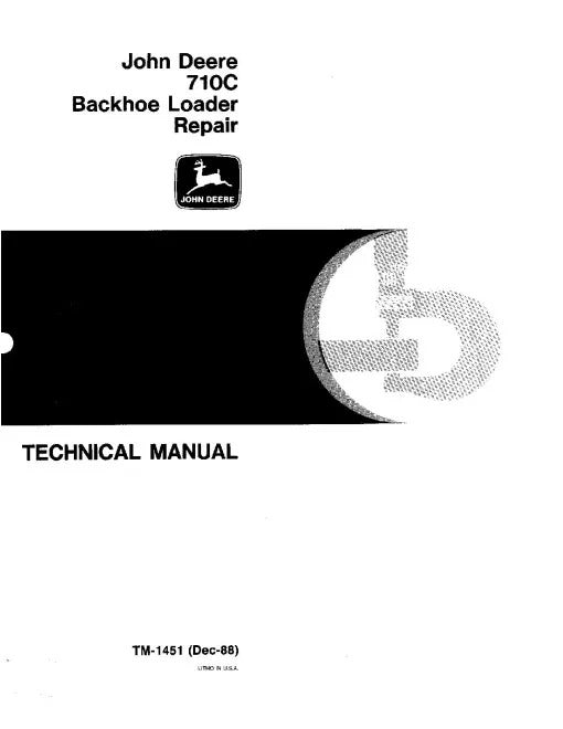 John Deere 710C Backhoe Loader Pdf Technical Service Repair Manual TM1451