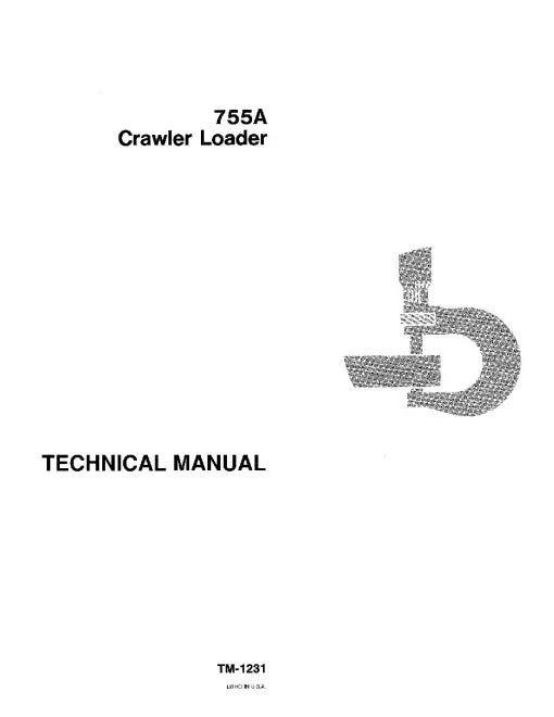 John Deere 755A Crawler Loader Pdf Technical Service Repair Manual TM1231
