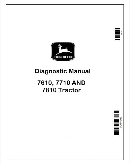 John Deere 7610, 7710 AND 7810 Tractor Diagnostic and Tests Service Manual TM2030 Instant PDF