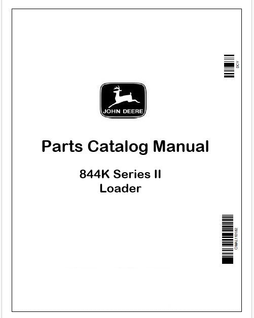 John Deere 844K Series II Loader Parts Catalog Manual PC11126 PDF