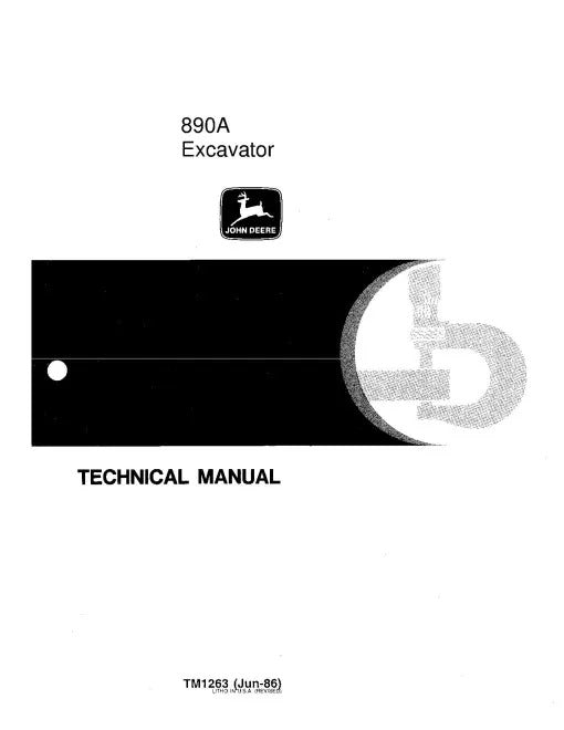John Deere 890A Crawler Excavator Pdf Technical Service Repair Manual TM1263