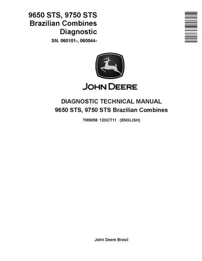 John Deere 9650 STS and 9750 STS Combines Pdf Diagnostic Manual TM9058