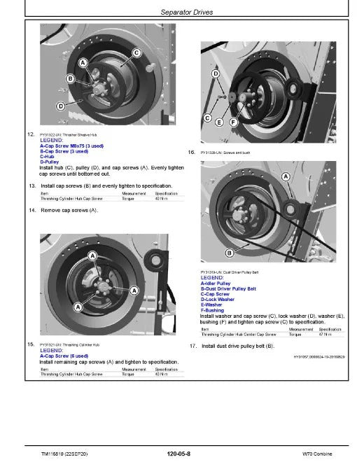 John Deere  Combine Pdf Technical Service Repair Manual 