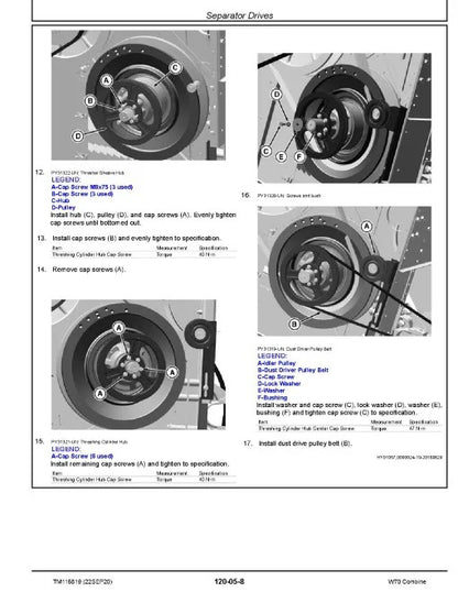 John Deere  Combine Pdf Technical Service Repair Manual 