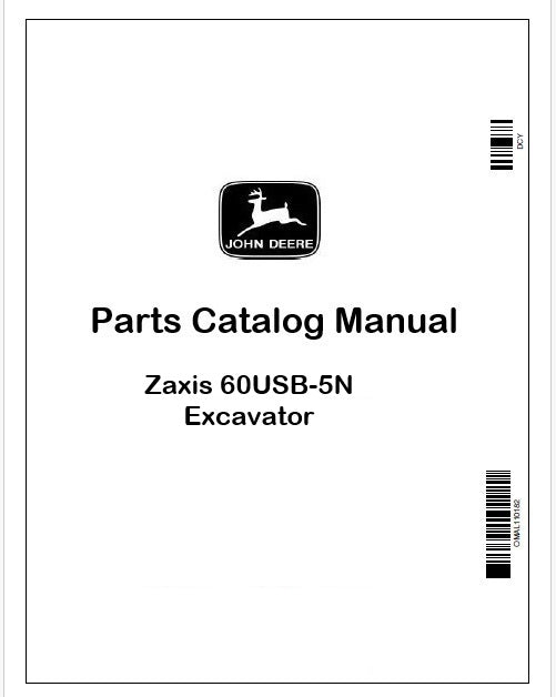 John Deere Hitachi Zaxis 60USB-5N Excavator Parts Catalog Manual PDF PC11196