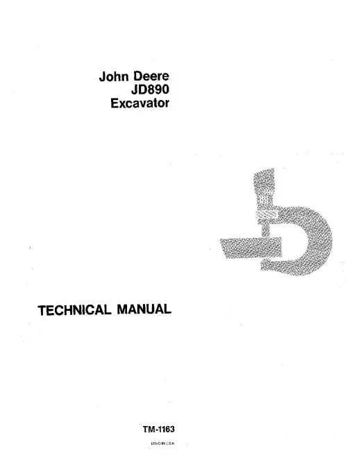 John Deere JD890 Crawler Excavator Pdf Technical Service Repair Manual TM1163