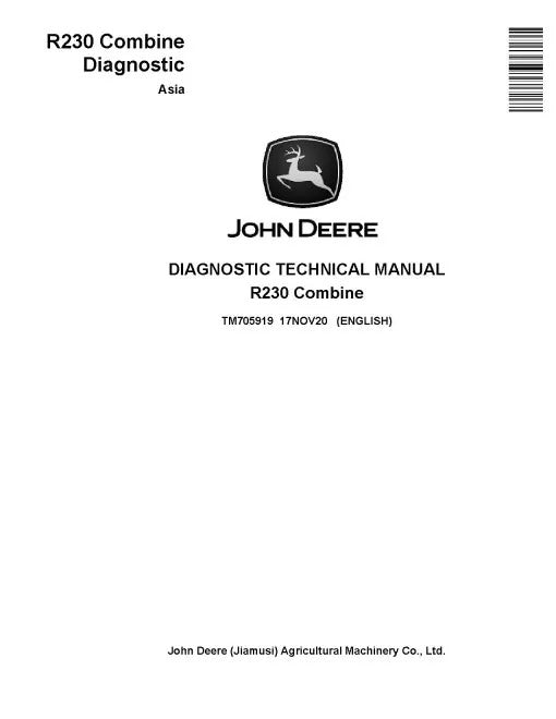 John Deere R230 Combines Pdf Diagnostic Manual TM705919