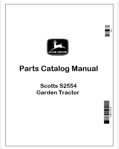 John Deere Scotts S2554 Garden Tractor Parts Catalog Manual PDF PC2742