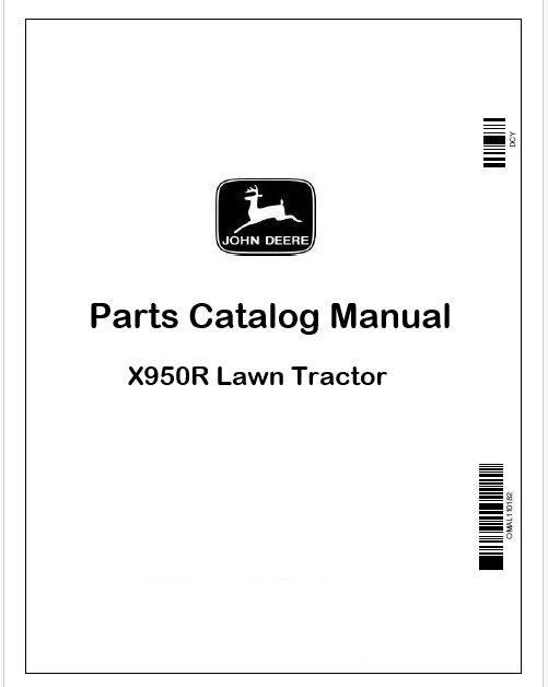 John Deere X950R Lawn Tractor Parts Catalog Manual PDF PC11965