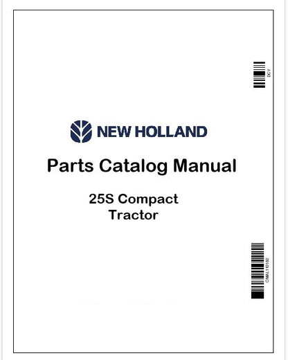 New Holland 25S Compact Tractor Parts Catalog Manual Instant PDF
