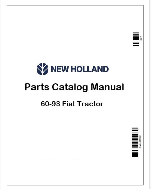 New Holland 60-93 Fiat Tractor Parts Catalog Manual Instant PDF