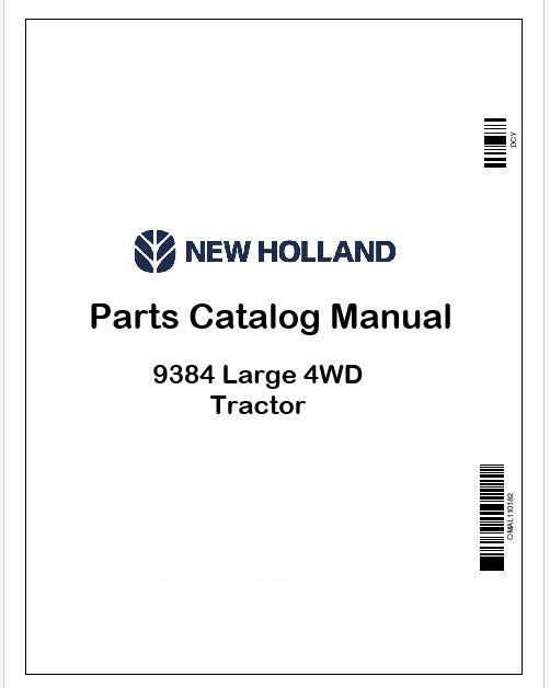 New Holland 9384 Large 4WD Tractor Parts Catalog Manual Instant PDF