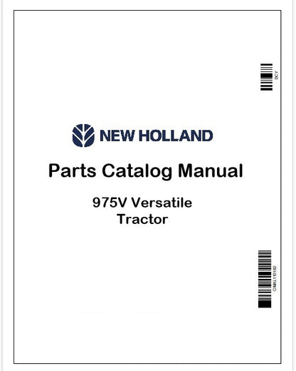 New Holland 975V Versatile Tractor Parts Catalog Manual Instant PDF