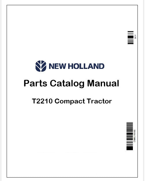 New Holland T2210 Compact Tractor Parts Catalog Manual Instant PDF