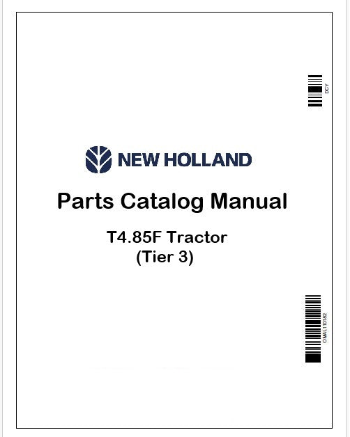 New Holland T4.85F Tractor Parts Catalog Manual Instant PDF (Tier 3)