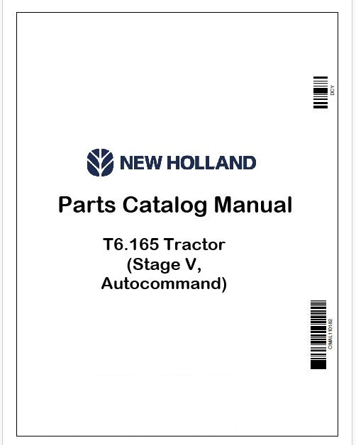 New Holland T6.165 Tractor Parts Catalog Manual Instant PDF (Stage V, Autocommand)