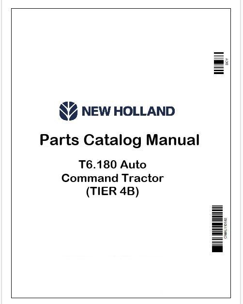 New Holland T6.180 Auto Command Tractor Parts Catalog Manual Instant PDF (TIER 4B)
