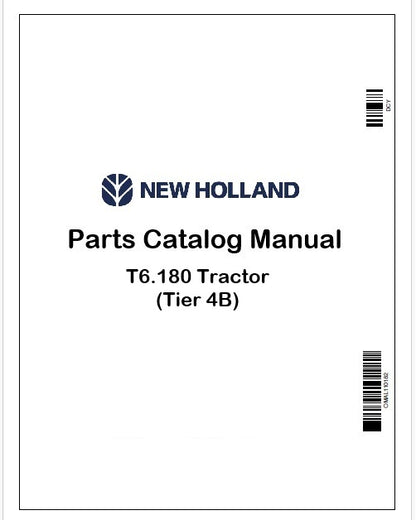 New Holland T6.180 Tractor Parts Catalog Manual Instant PDF (Tier 4B)